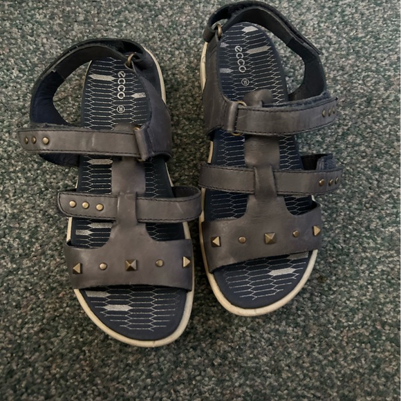 Ecco Other - Ecco summer Velcro leather navy blue sandal  (size 30 or US 12)